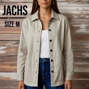 JACHS Girlfriend New York Off White Quilted Jacket Size M